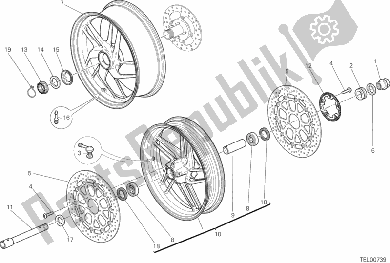 Tutte le parti per il Ruote del Ducati Multistrada 1200 ABS 2014
